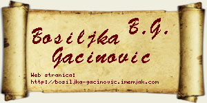 Bosiljka Gaćinović vizit kartica